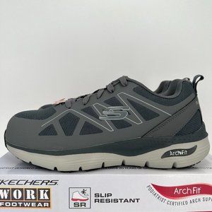 Skechers Men's Arch Fit Slip Resistant Work Shoes sz 9 Alloy Toe 200152 Vigorit